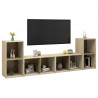 Szafki TV, 4 szt., dąb sonoma, 72x35x36,5 cm, płyta wiórowa