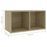 Szafki TV, 4 szt., dąb sonoma, 72x35x36,5 cm, płyta wiórowa