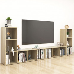 Szafki TV, 4 szt., dąb sonoma, 107x35x37 cm