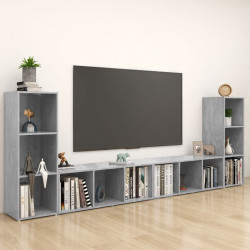 Szafki TV, 4 szt., szarość betonu, 107x35x37 cm