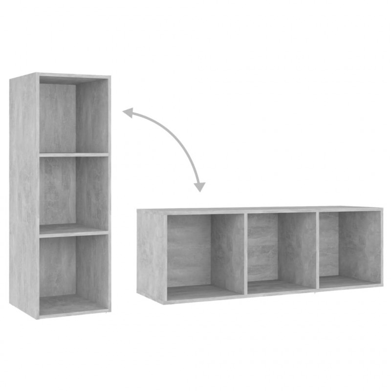 Szafki TV, 4 szt., szarość betonu, 107x35x37 cm