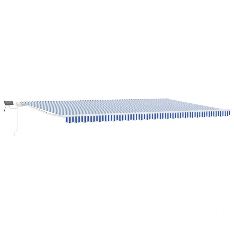 Markiza zwijana Ze LED Lights Niebieski i biały 600 × 300 cm