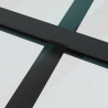 Drzwi przesuwne z osprzętem, szkło ESG i aluminium, 76x205 cm