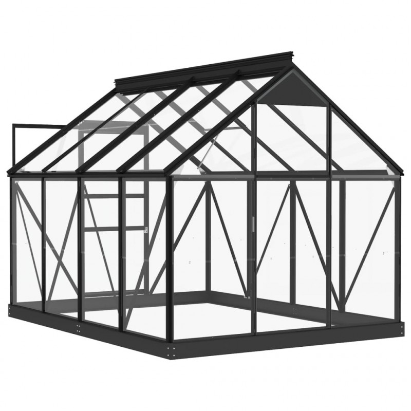 Szklarnia ze szkła, antracytowa, 155x200,5x191 cm, aluminium