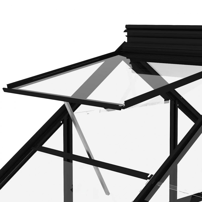 Szklarnia ze szkła, antracytowa, 155x298x191 cm, aluminium