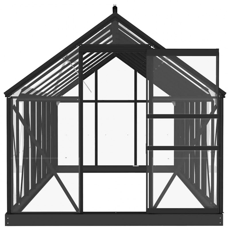 Szklarnia ze szkła, antracytowa, 155x395,5x191 cm, aluminium