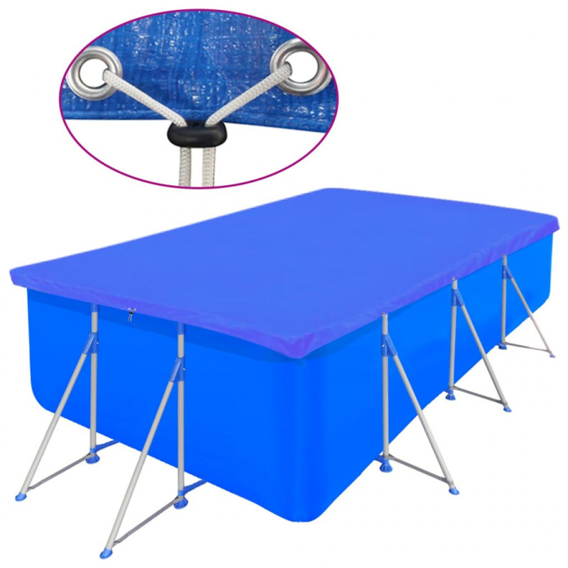 Plandeki na basen, 2 szt., PE, prostokątne, 90 g/m², 540x270 cm