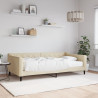 Sofa z materacem do spania, kremowa, 100x200 cm, tkanina