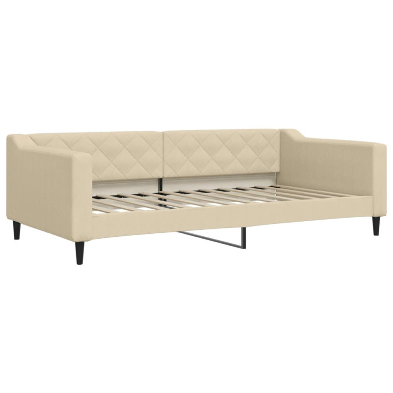 Sofa z materacem do spania, kremowa, 100x200 cm, tkanina