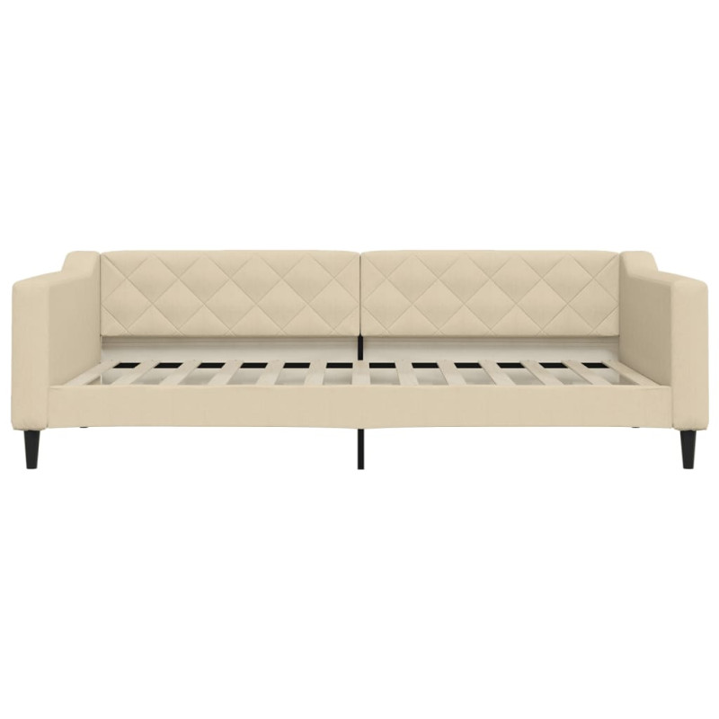 Sofa z materacem do spania, kremowa, 100x200 cm, tkanina