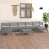 8-cz. zestaw wypoczynkowy do ogrodu, szary, drewno sosnowe