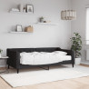 Sofa z materacem, czarna, 90x190 cm, tkanina