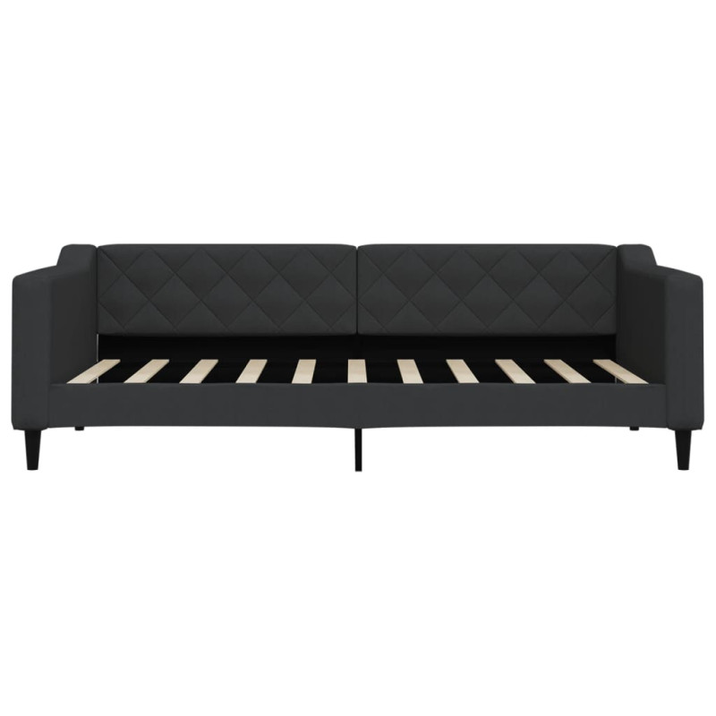 Sofa z materacem, czarna, 90x190 cm, tkanina