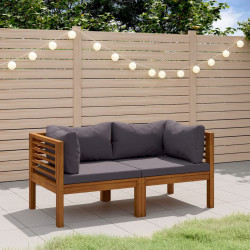 2-osobowa sofa ogrodowa z poduszkami, lite drewno akacjowe