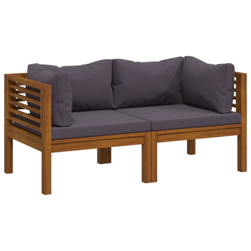 2-osobowa sofa ogrodowa z poduszkami, lite drewno akacjowe