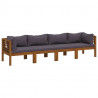 4-osobowa sofa ogrodowa z poduszkami, lite drewno akacjowe