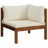 6-cz. zestaw wypoczynkowy do ogrodu, kremowe poduszki, akacjowy