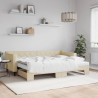 Sofa rozsuwana z materacami, kremowa, 80x200 cm, tkanina