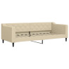 Sofa rozsuwana z materacami, kremowa, 80x200 cm, tkanina