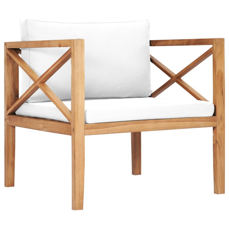 12-cz. zestaw wypoczynkowy do ogrodu, kremowe poduszki, tekowy