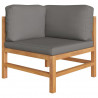 6-cz. zestaw wypoczynkowy do ogrodu, szare poduszki, tekowy