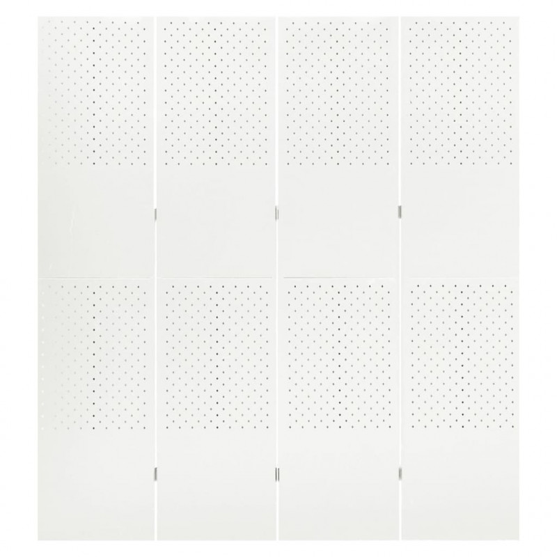 Parawany 4-panelowe, 2 szt., białe, 160x180 cm, stalowe