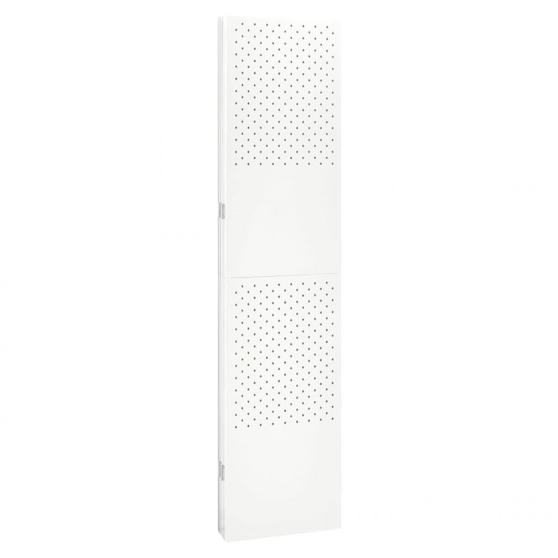 Parawany 5-panelowe, 2 szt., białe, 200x180 cm, stalowe
