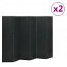 Parawany 6-panelowe, 2 szt., czarne, 240x180 cm, stalowe