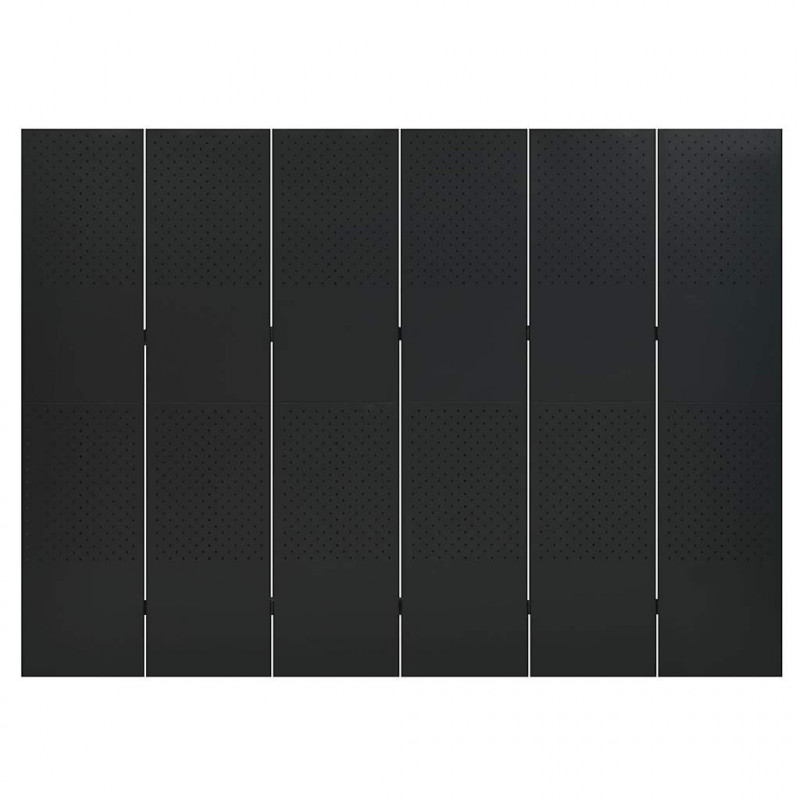 Parawany 6-panelowe, 2 szt., czarne, 240x180 cm, stalowe