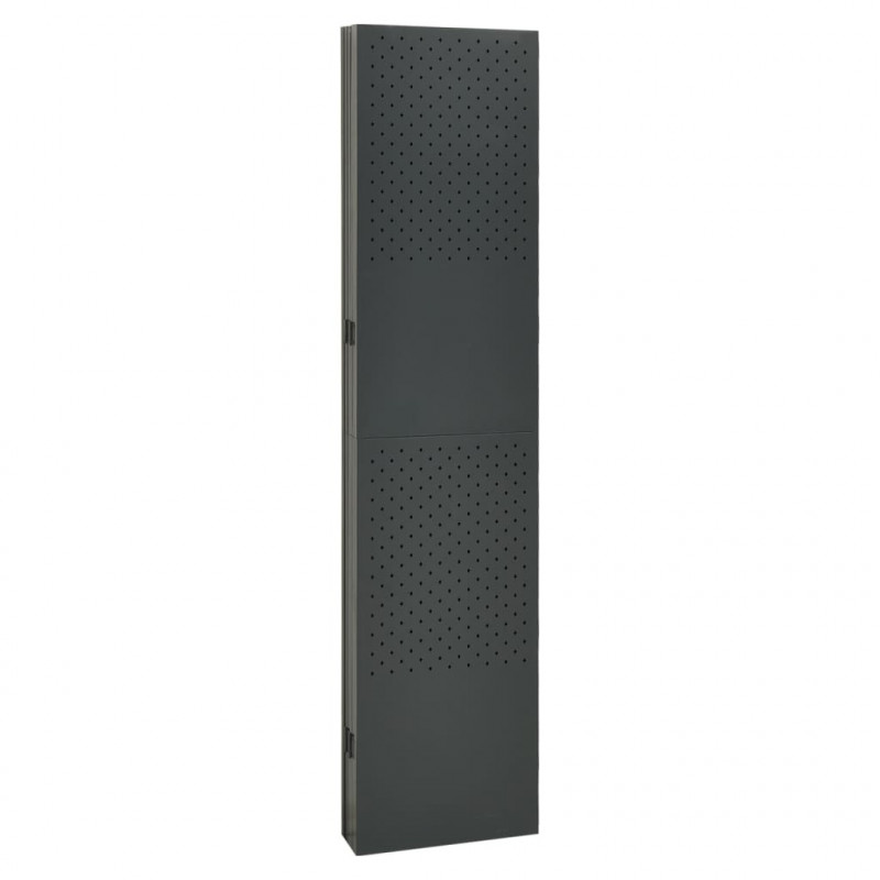 Parawany 6-panelowe, 2 szt., antracytowe, 240x180 cm, stalowe