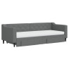 Sofa rozsuwana z szufladami, ciemnoszara, 80x200 cm, tkanina
