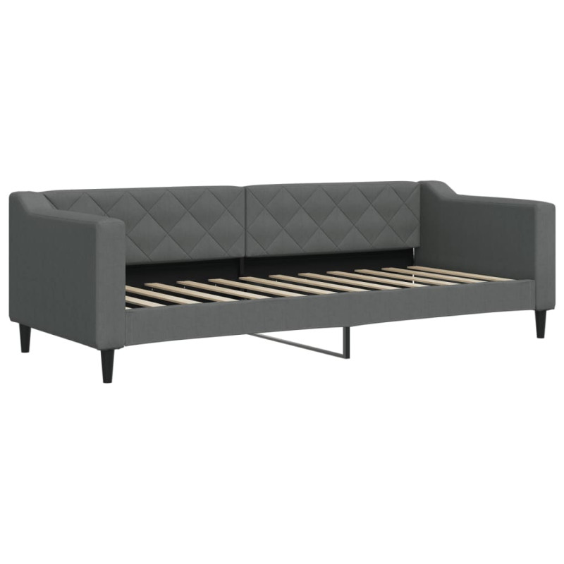 Sofa rozsuwana z szufladami, ciemnoszara, 80x200 cm, tkanina