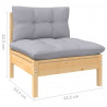 4-osobowa sofa ogrodowa z szarymi poduszkami, drewno sosnowe
