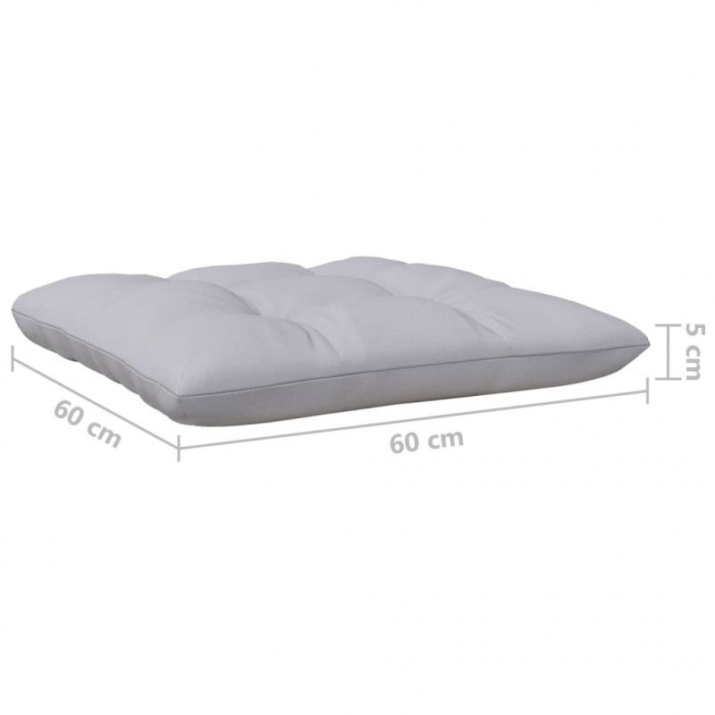 4-osobowa sofa ogrodowa z szarymi poduszkami, drewno sosnowe
