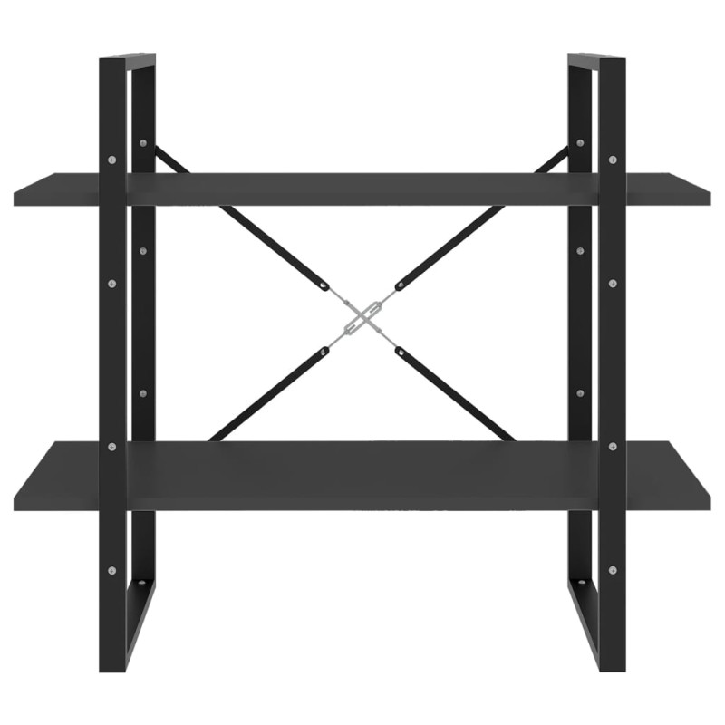 2-poziomowy regał na książki, szary, 80x30x70 cm