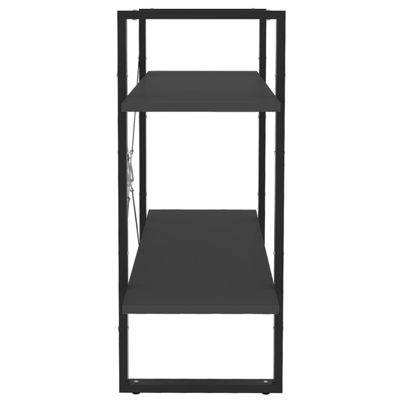 2-poziomowy regał na książki, szary, 80x30x70 cm