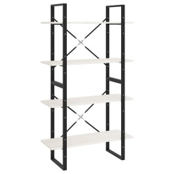 Regał na książki, 4 półki, biały, 80x30x140 cm, drewno sosnowe