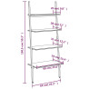Regał drabina z 4 półkami, ciemnobrązowo-czarny, 64x34x150,5 cm