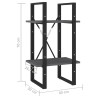 Regał, 2 półki, szary, 40x30x70 cm, lite drewno sosnowe