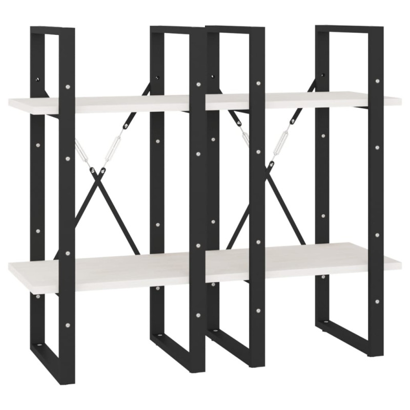 Regał na książki, 4 półki, biały, 40x30x140 cm, drewno sosnowe