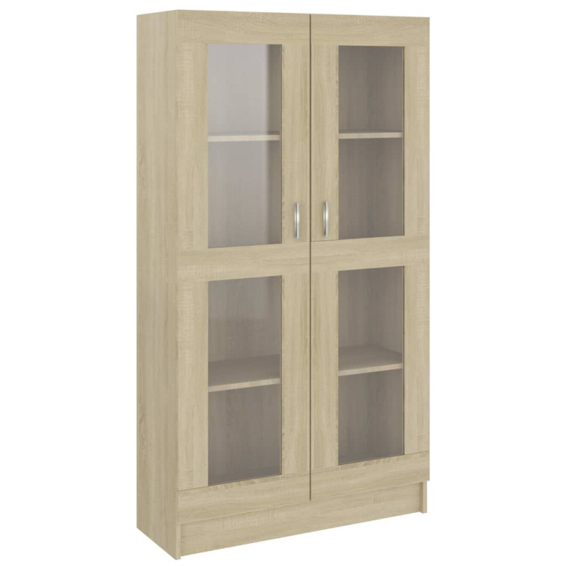 Witryna, dąb sonoma, 82,5x30,5x150 cm, materiał drewnopochodny