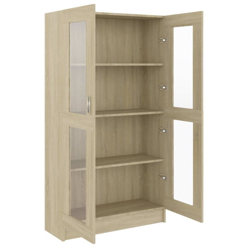 Witryna, dąb sonoma, 82,5x30,5x150 cm, materiał drewnopochodny
