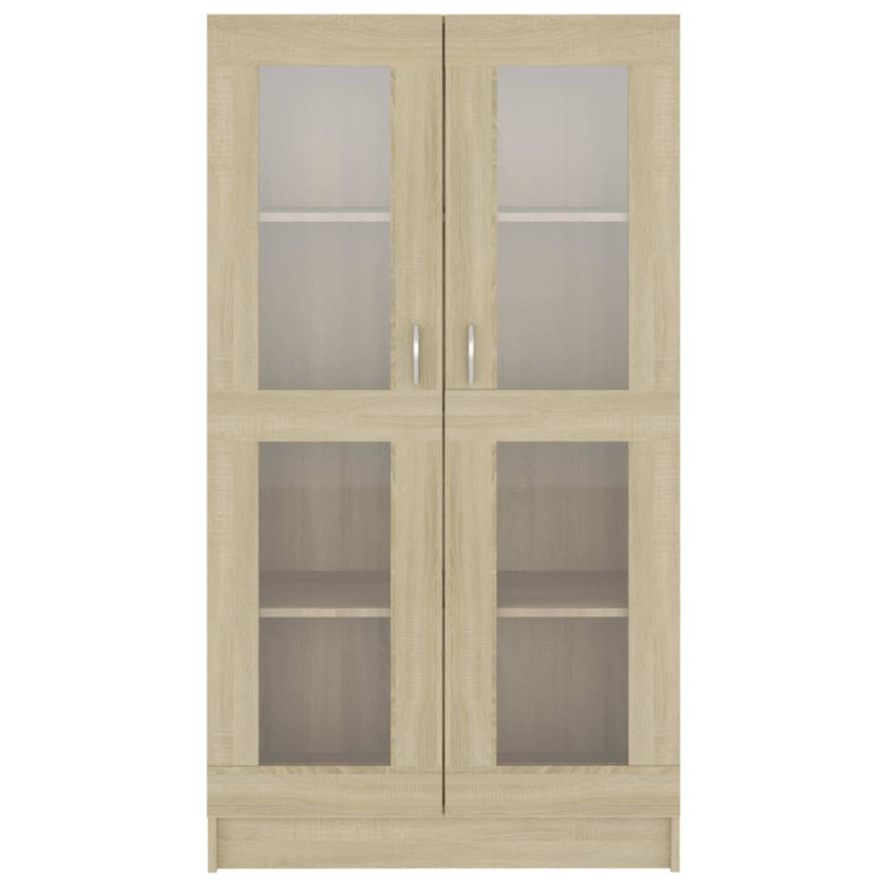 Witryna, dąb sonoma, 82,5x30,5x150 cm, materiał drewnopochodny