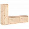 Szafki pod TV, 3 szt., lite drewno sosnowe
