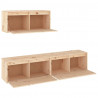 Szafki pod TV, 3 szt., lite drewno sosnowe