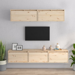 Zestaw szafek RTV, 5 szt., lite drewno sosnowe