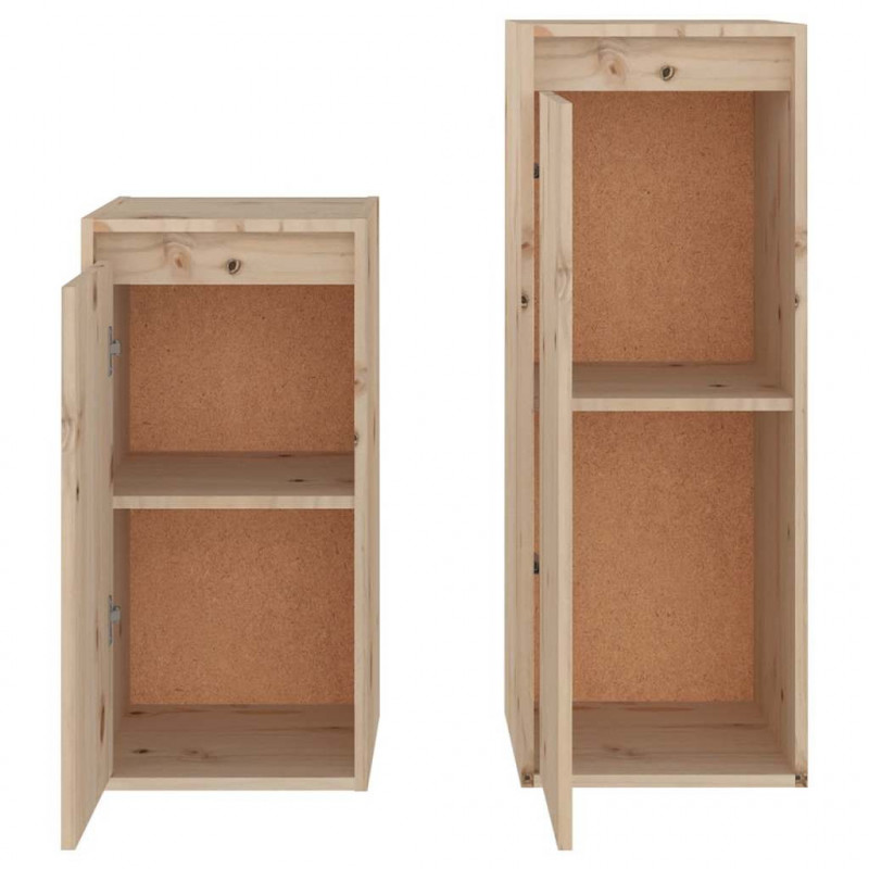 Szafki pod TV, 2 szt., lite drewno sosnowe
