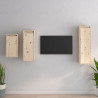Szafki pod TV, 3 szt., lite drewno sosnowe