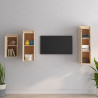 Szafki pod TV, 3 szt., lite drewno sosnowe