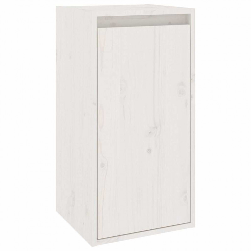 Szafki pod TV, 4 szt., białe, lite drewno sosnowe